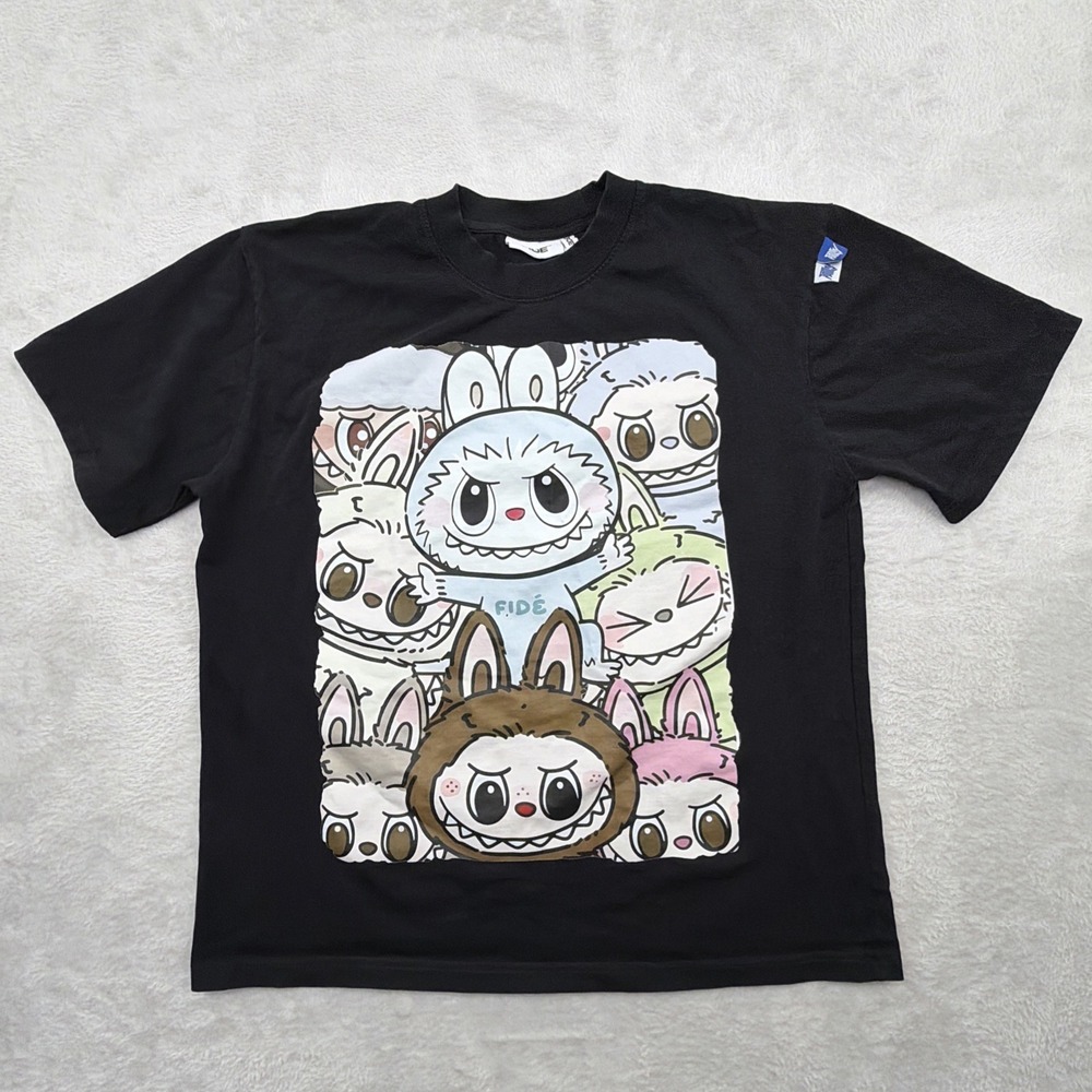 Fide POP Art Huge Graphic T-Shirt THE‎ MONSTERS LABUBU Black Japan L Fide De Dui